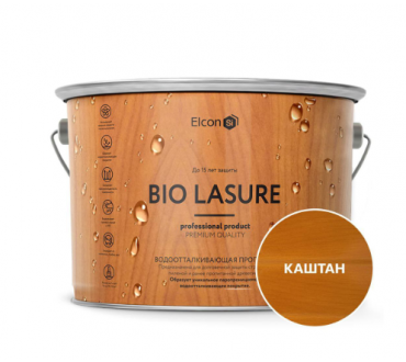 Пропитка для дерева водоотталкивающая Elcon Bio Lasure, каштан, 9л